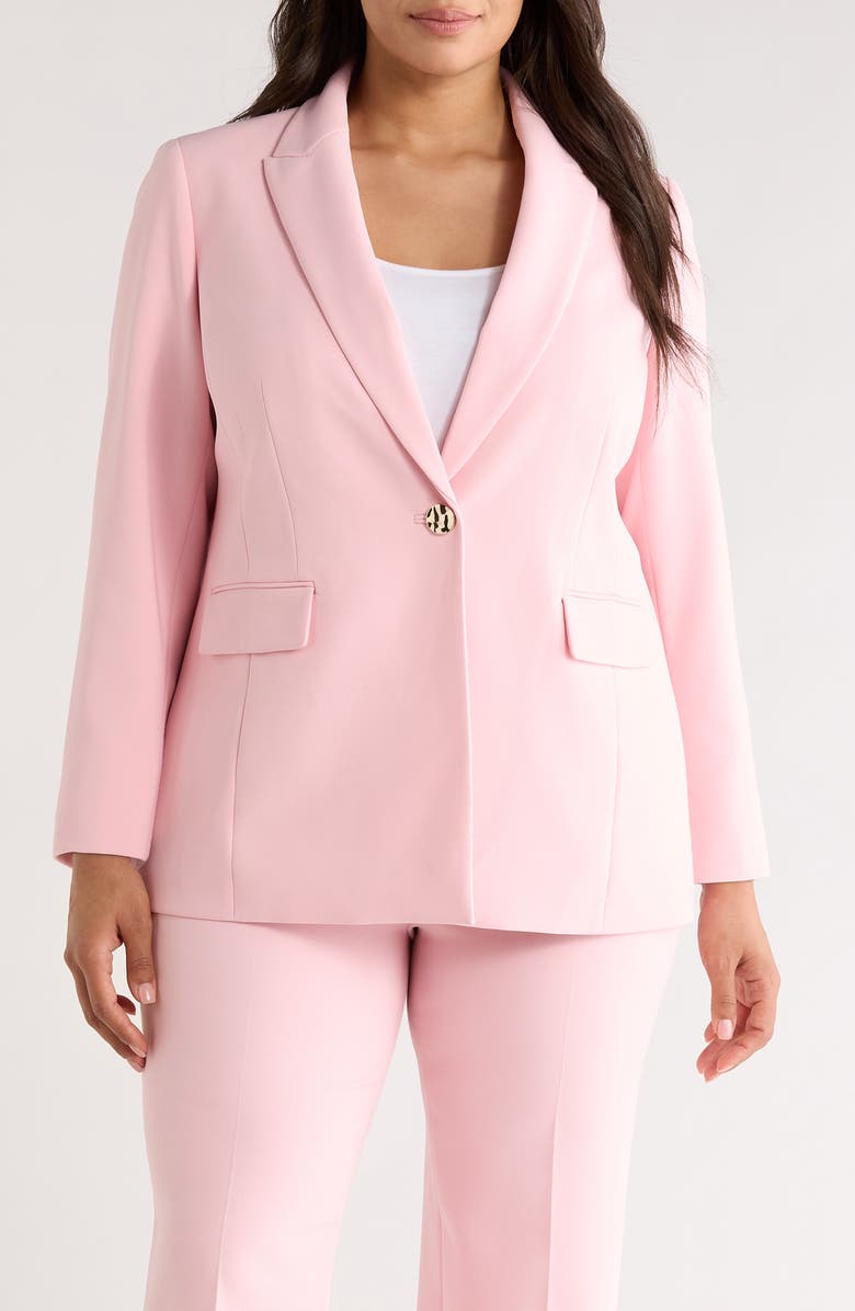 Anne Klein One-Button Jacket, Main, color, Rose Water