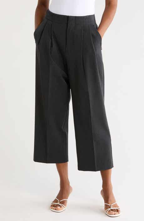 Essential Suiting Pleated Crop Pants