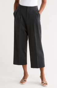 Good American Essential Suiting Pleated Crop Pants