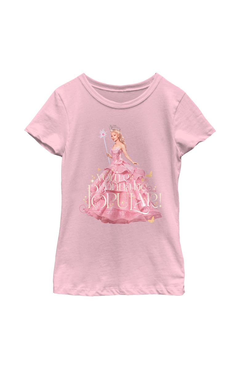 Wicked Girl's Wicked Glinda You're Gonna Be Popular Graphic T-Shirt, Main, color, Light Pink