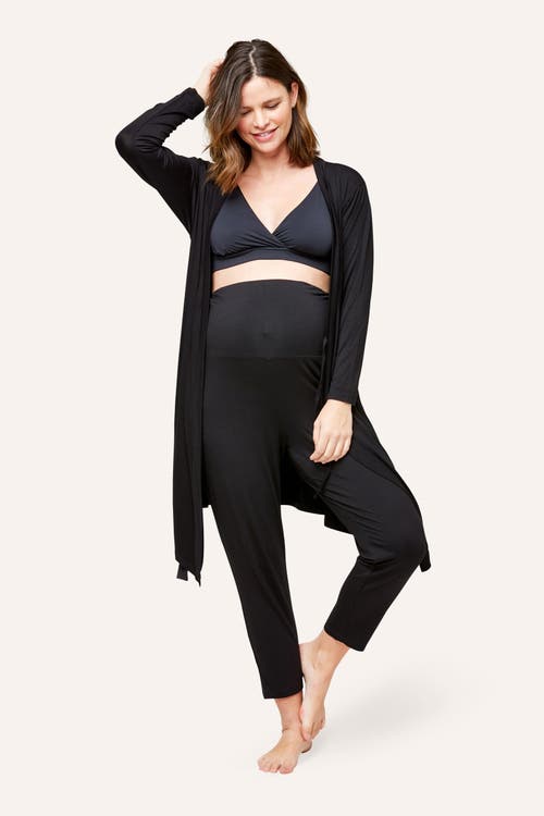 Nom Maternity Second Skin Robe In Black