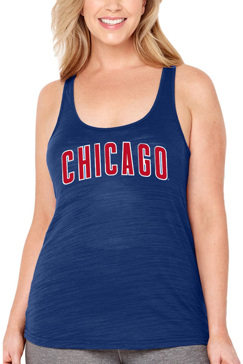 Women's Soft as a Grape Royal Chicago Cubs Plus Size Swing for the Fences Racerback Tank Top, Alternate, color, ROYAL