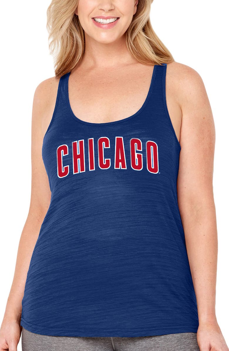 SOFT AS A GRAPE Women's Soft as a Grape Royal Chicago Cubs Plus Size Swing for the Fences Racerback Tank Top, Alternate, color, 