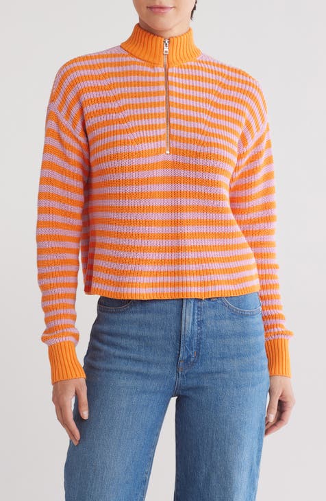 Ribbed Half Zip Sweater