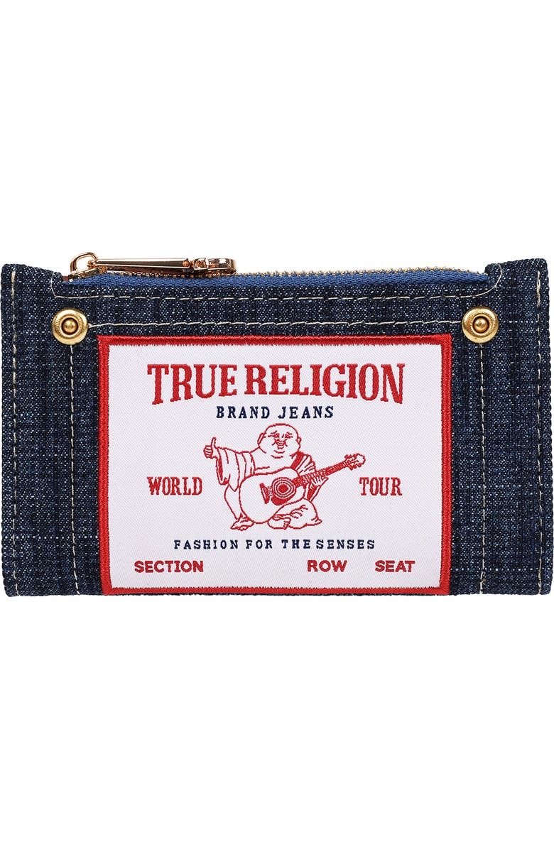 True Religion Buddha Patch Small Wallet, Main, color, Dark Denim