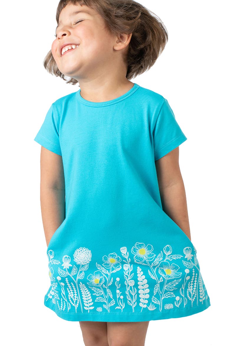Organic Cotton Short Sleeve T-Shirt Dress, Alternate, color, Lili's Garden
