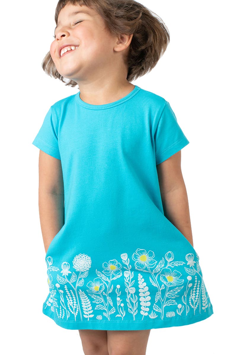 Mightly Organic Cotton Short Sleeve T-Shirt Dress, Alternate, color, Lili's Garden