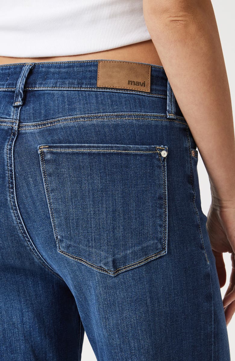 Mavi Jeans Raw Hem High Waist Wide Leg Jeans, Alternate, color, Mid Brushed Supersoft