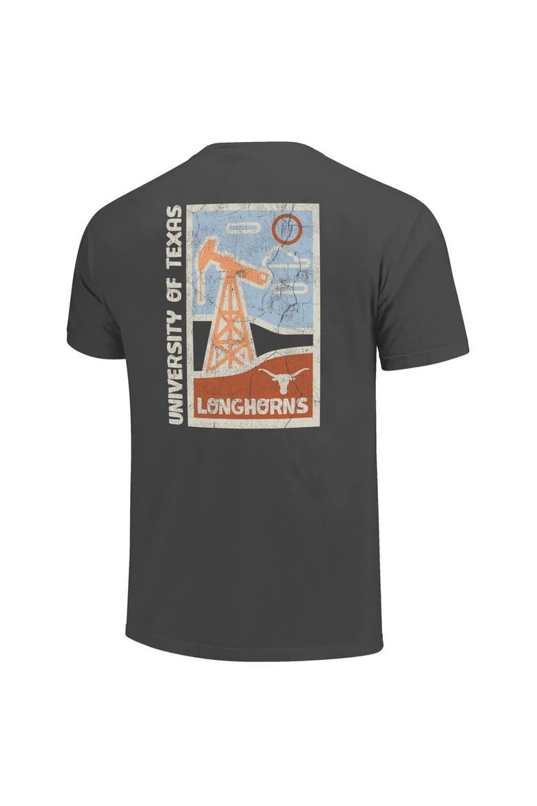 Men's Graphite Texas Longhorns Comfort Colors Distressed Graphics Minimal Vista T-Shirt, Alternate, color, Graphite