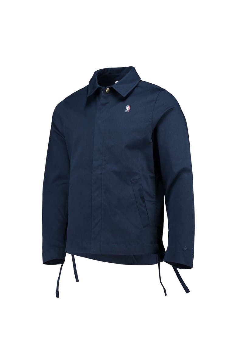 Nike Men's Nike Navy NBA 75th Anniversary Coaches Courtside Full-Snap Jacket, Alternate, color, 