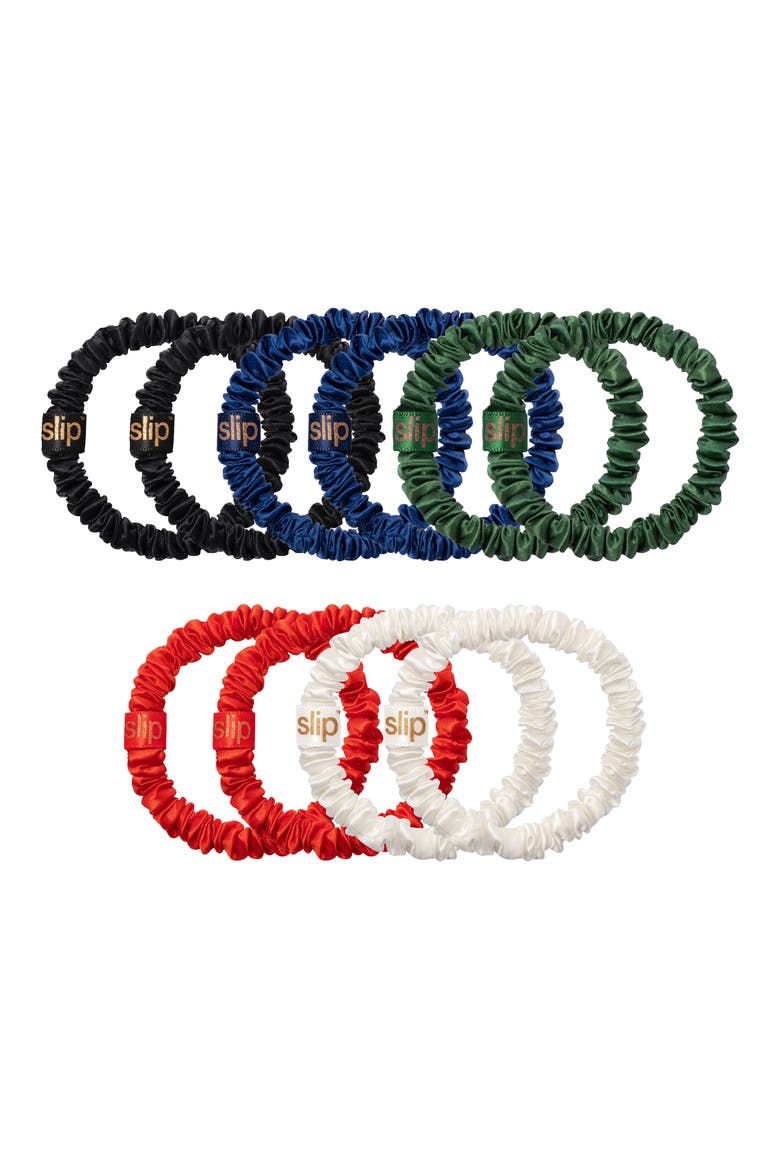 Maisie 10-Pack Skinny Silk Scrunchies, Alternate, color, MAISIE