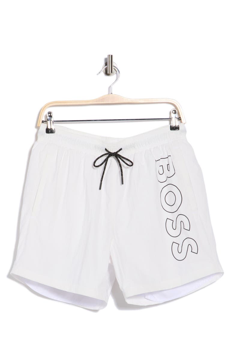 BOSS Octopus Swim Trunks, Alternate, color, White