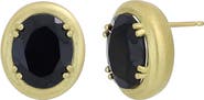 Bony Levy 18K Gold Blue Sapphire Oval Button Stud Earrings
