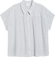 Caslon® Linen Blend Button-Up Shirt