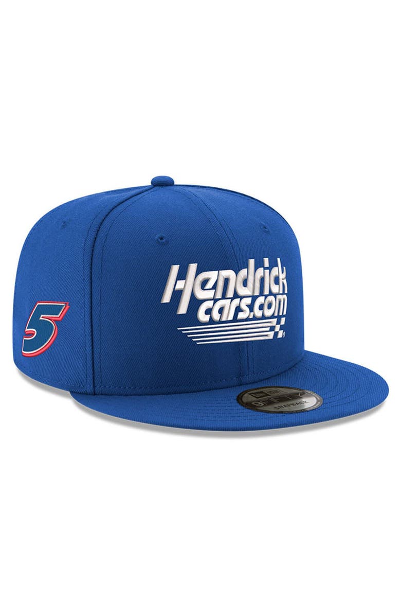 Men's New Era Royal Kyle Larson Hendrickcars.com 9FIFTY Snapback Adjustable Hat, Alternate, color, Royal