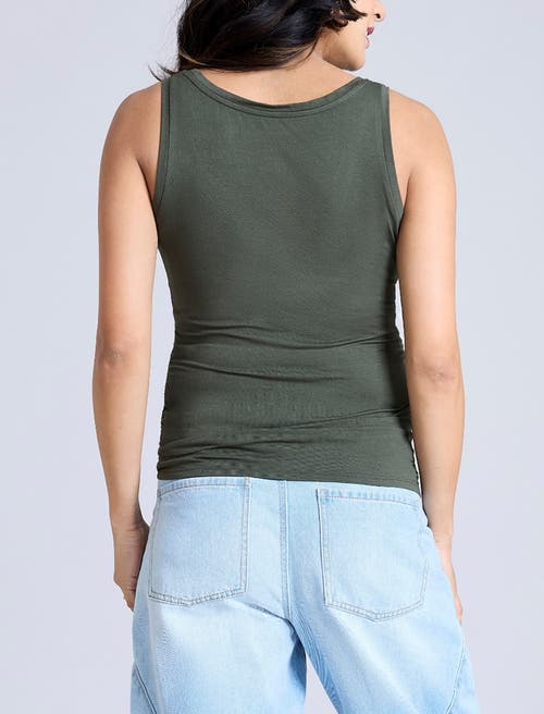 Motherhood Maternity Scoop Neck Side-ruched Maternity Tank Top In Deep Depths