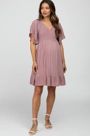 PinkBlush Smocked Front Ruffle Hem Dress