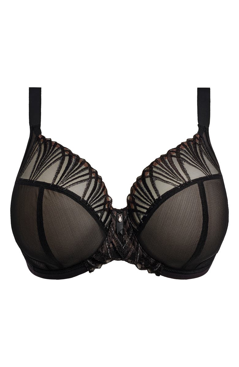 Elomi Reja Underwire Plunge Bra, Alternate, color, Black
