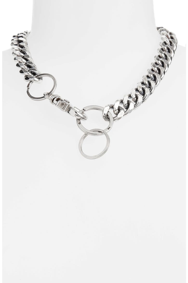 Cuban Link Choker, Alternate, color, SILVER