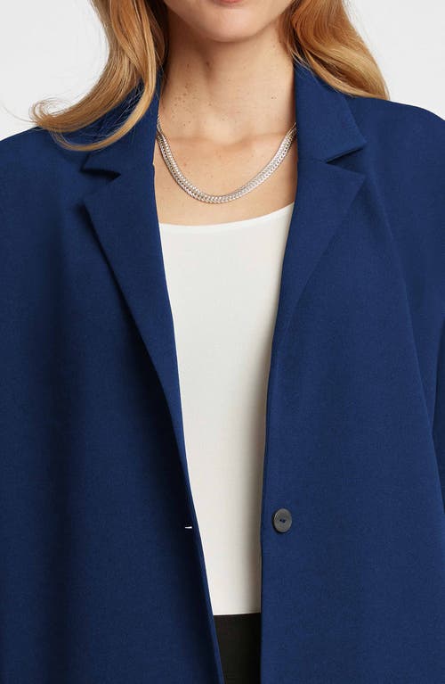 Foxcroft Morgan Crepe Knit Blazer In Navy
