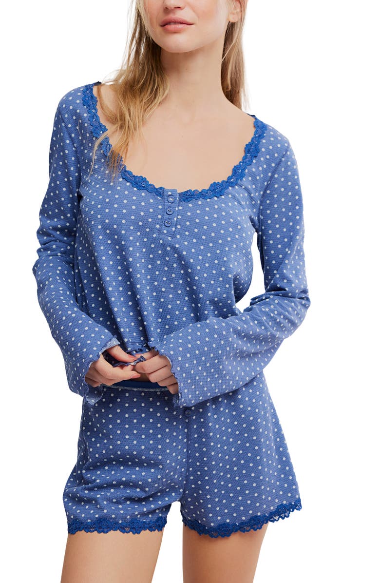 Free People Spring Break Pajamas, Main, color, Dot Print