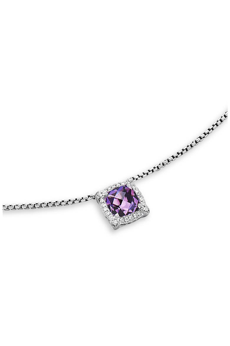 Petite Chatelaine® Pavé Bezel Pendant Necklace, Alternate, color, SILVER PAVE/ AMETHYST