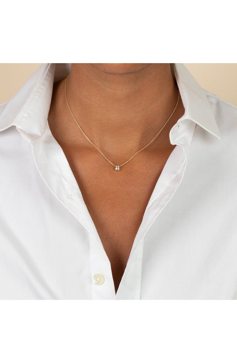 BY ADINA EDEN Diamond Solitaire Bezel Pendant Necklace 14K, Alternate, color, 