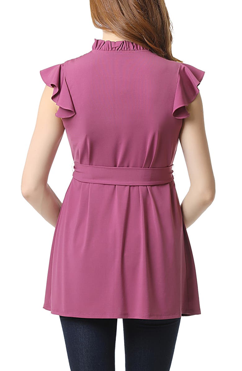 Kimi and Kai Matilda Flutter Sleeve Maternity Top, Alternate, color, 