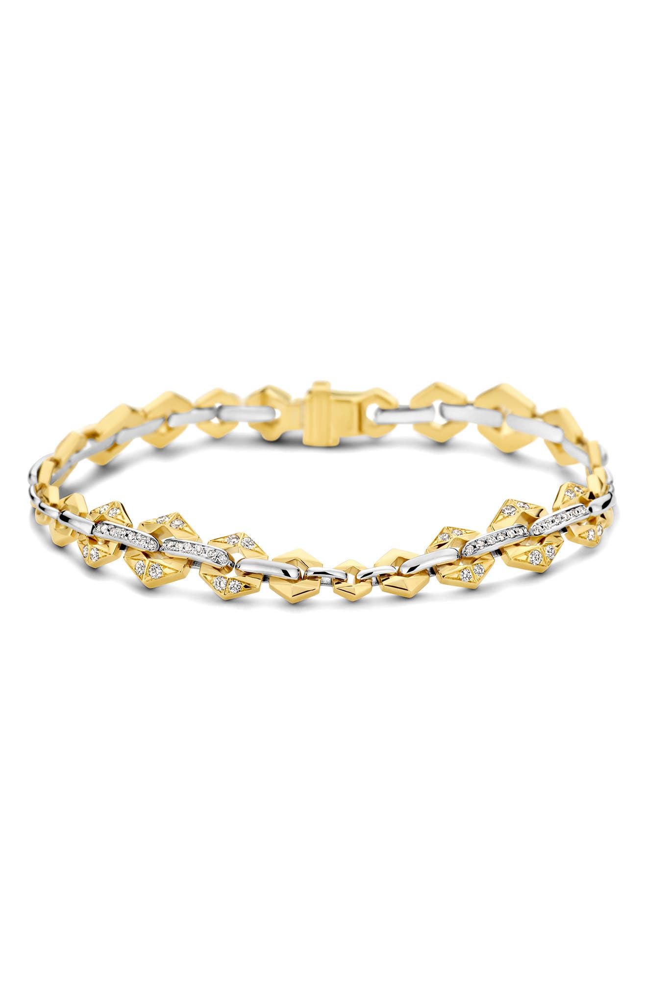 DRIES CRIEL Flow Graduated Diamond Chain Bracelet in Gold 