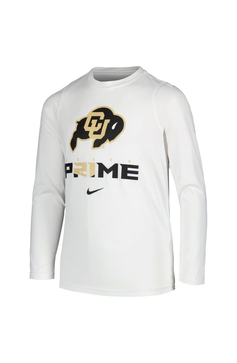 Nike Youth Nike White Colorado Buffaloes Coach Prime Legend Performance Long Sleeve T-Shirt, Alternate, color, 