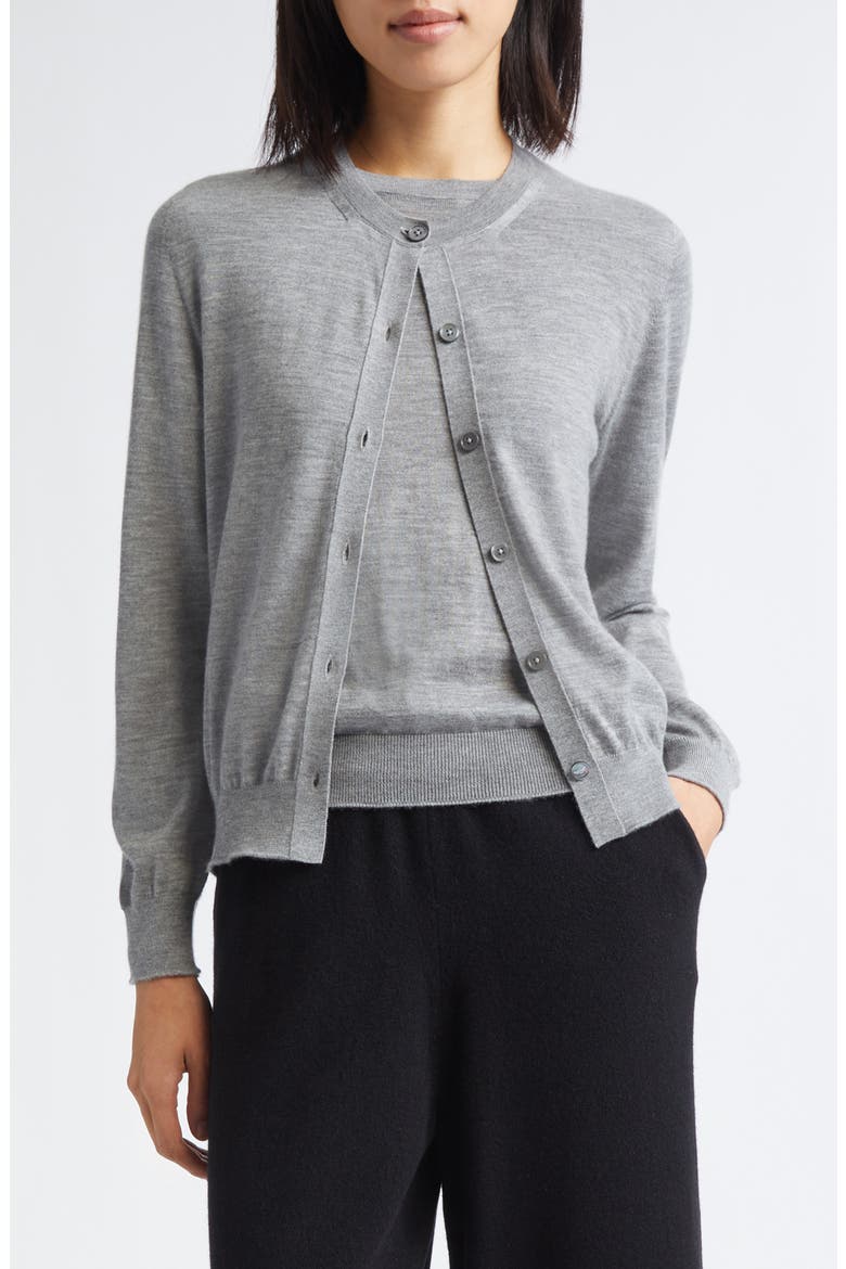 Honor Cashmere Crewneck Cardigan, Main, color, CULLEN GREY