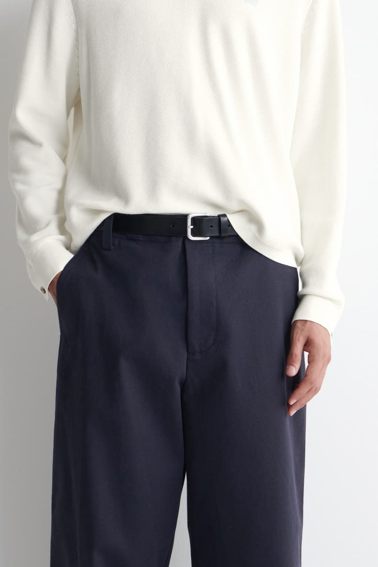 Cotton-Twill Relaxed-Fit Straight-Leg Pants, Alternate, color, NAVY
