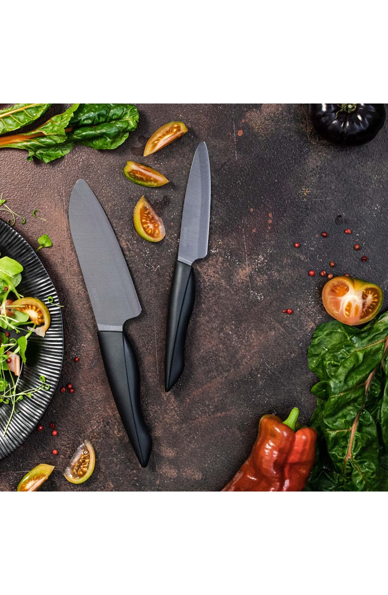 Kyocera INNOVATIONblack<sup>®</sup> 2-Piece Ceramic Knife Set, 6-Inch Chef's and 4.5-Inch Utility, Alternate, color, Black
