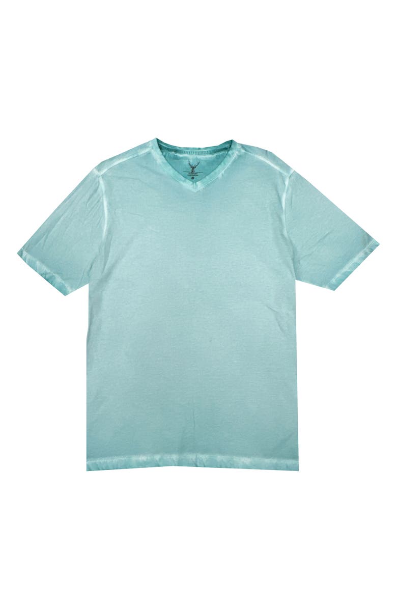 NICOBY Spray V-Neck Pima Cotton T-Shirt, Main, color, Turquoise