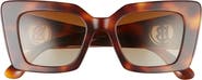 Burberry Light Havana 51mm Square Polarized Sunglasses