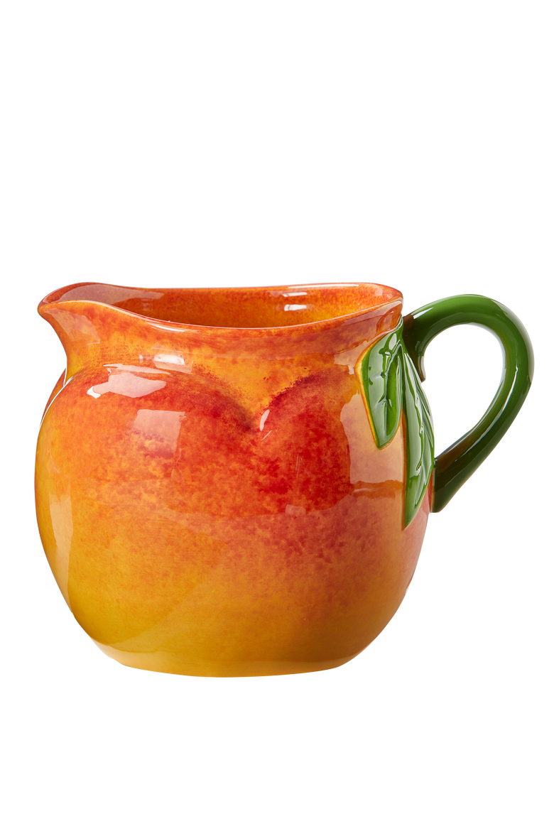 Peach Pitcher Orange Multi Earthenware Summer, Main, color, Orange