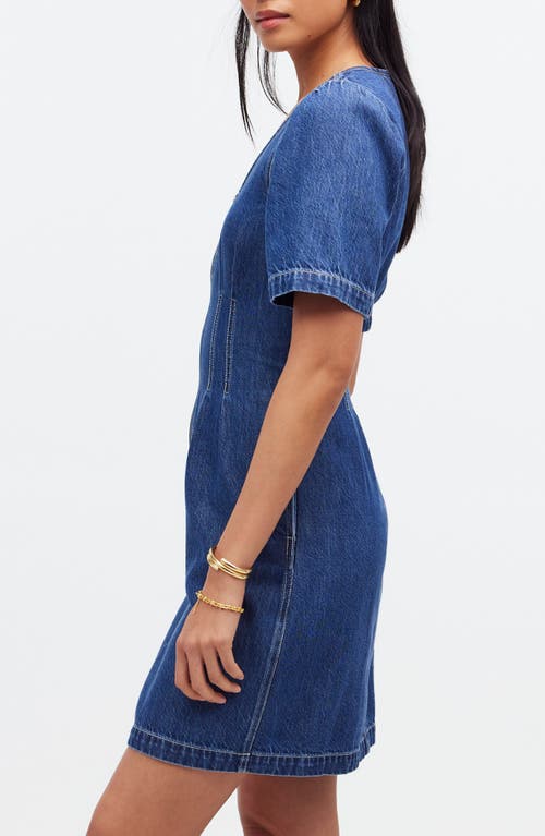 Madewell Denim Darted Minidress In Pixie Wash