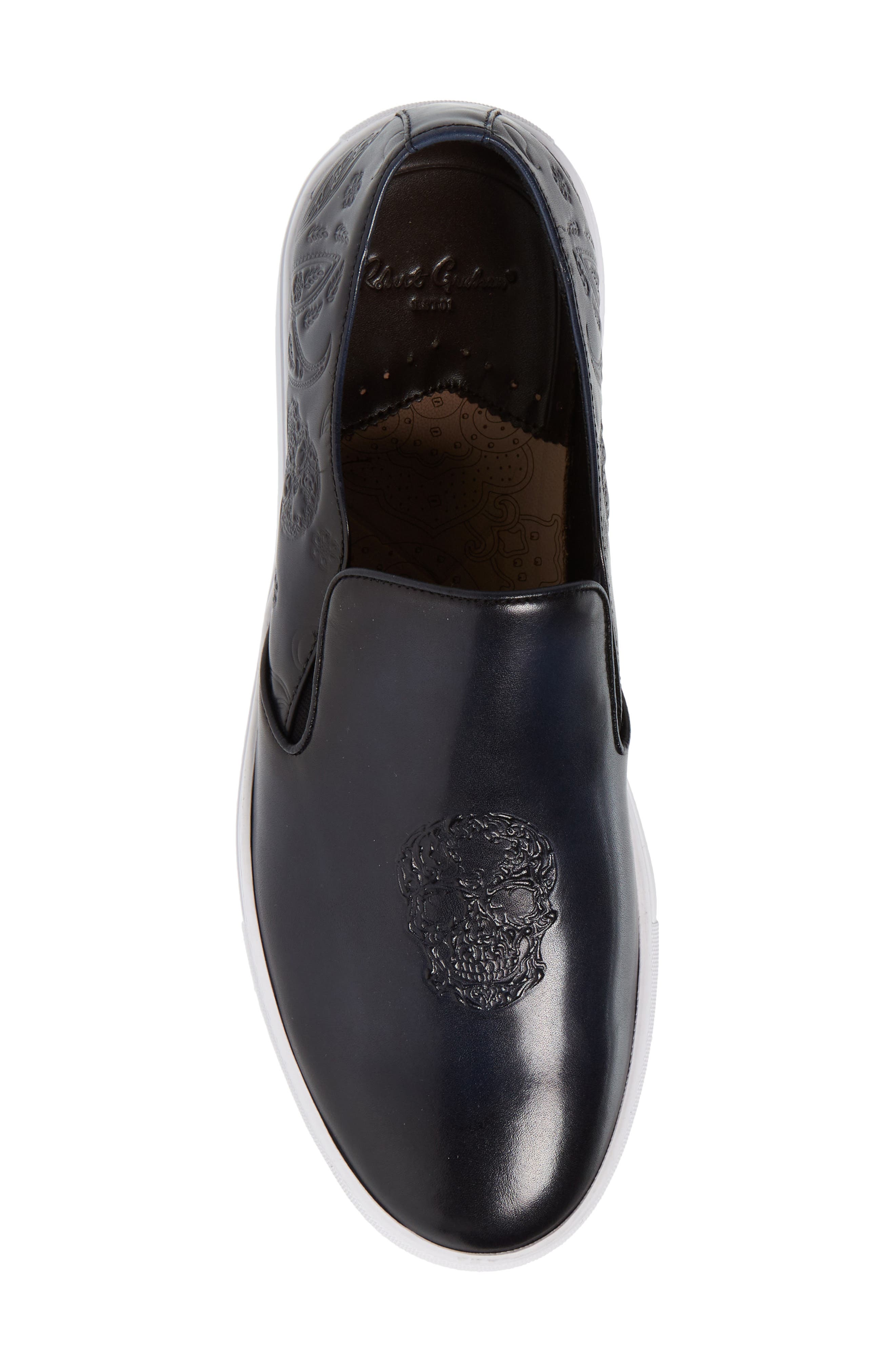 Robert Graham Floyd Debossed Leather Sneaker, Alternate, color, 