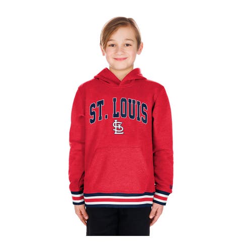 Youth New Era Red St. Louis Cardinals Knit Trim Pullover Hoodie