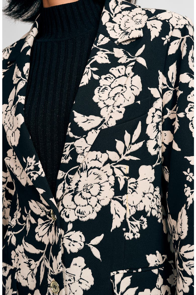 Floral Jacket, Alternate, color, BLACK/ IVORY