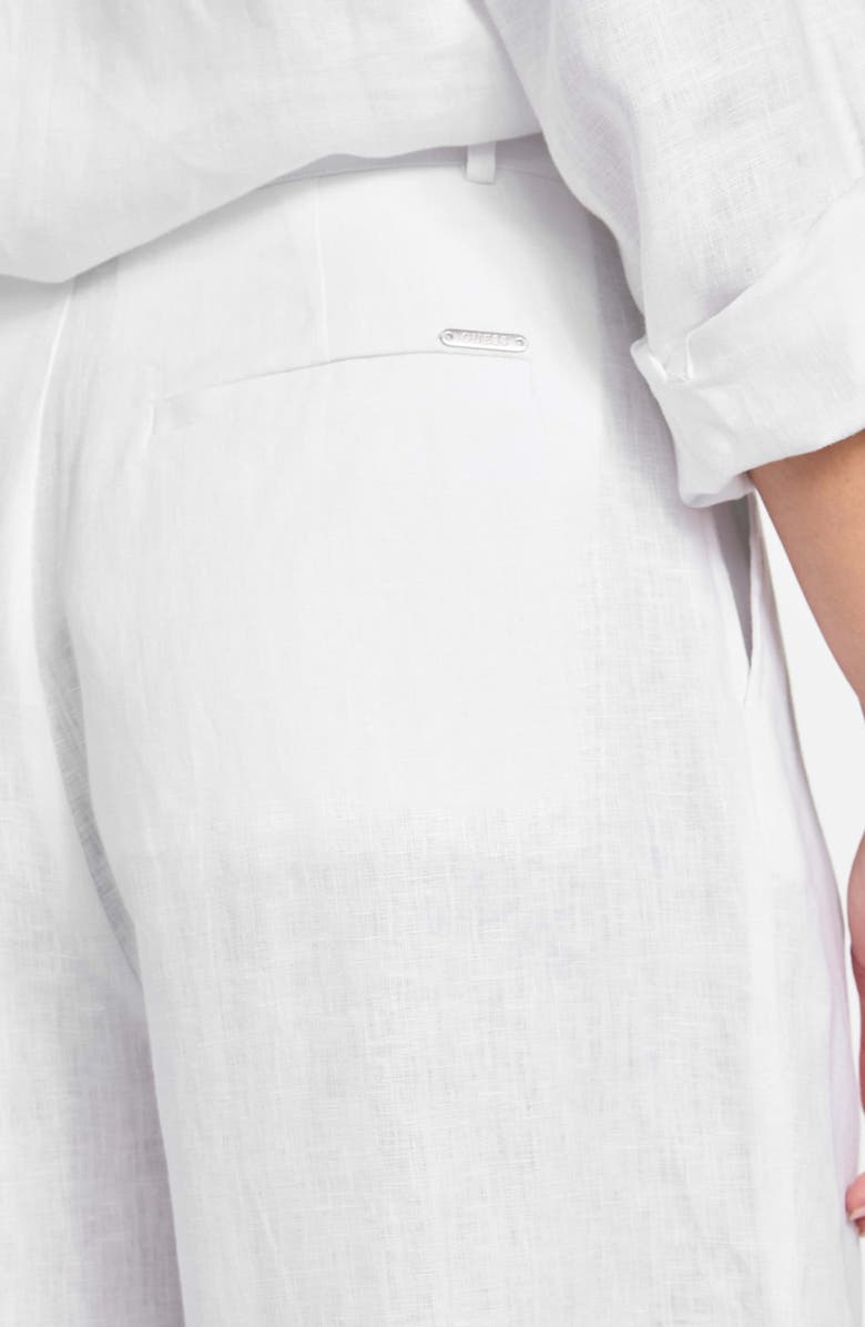 GUESS Jenny High Waist Wide Leg Linen Pants, Alternate, color, 