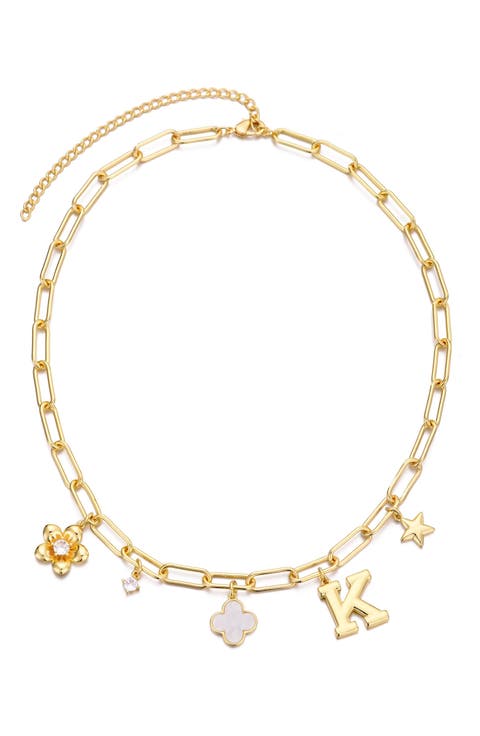 Initial Charm Pendant Necklace