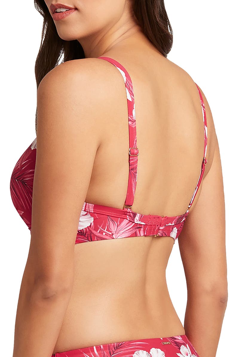 Sea Level Cross Front Floral Molded Bikini Top, Alternate, color, 