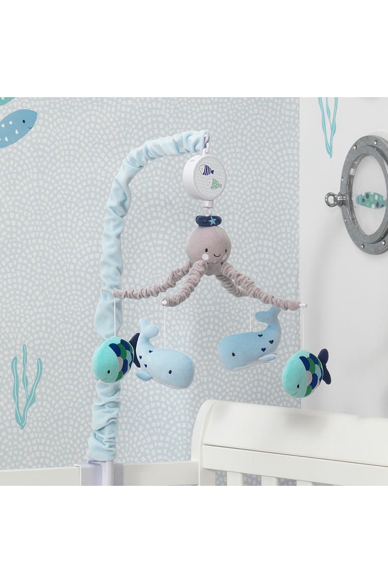 Oceania Whale/Fish Nautical/Ocean Musical Baby Crib Mobile, Alternate, color, Blue