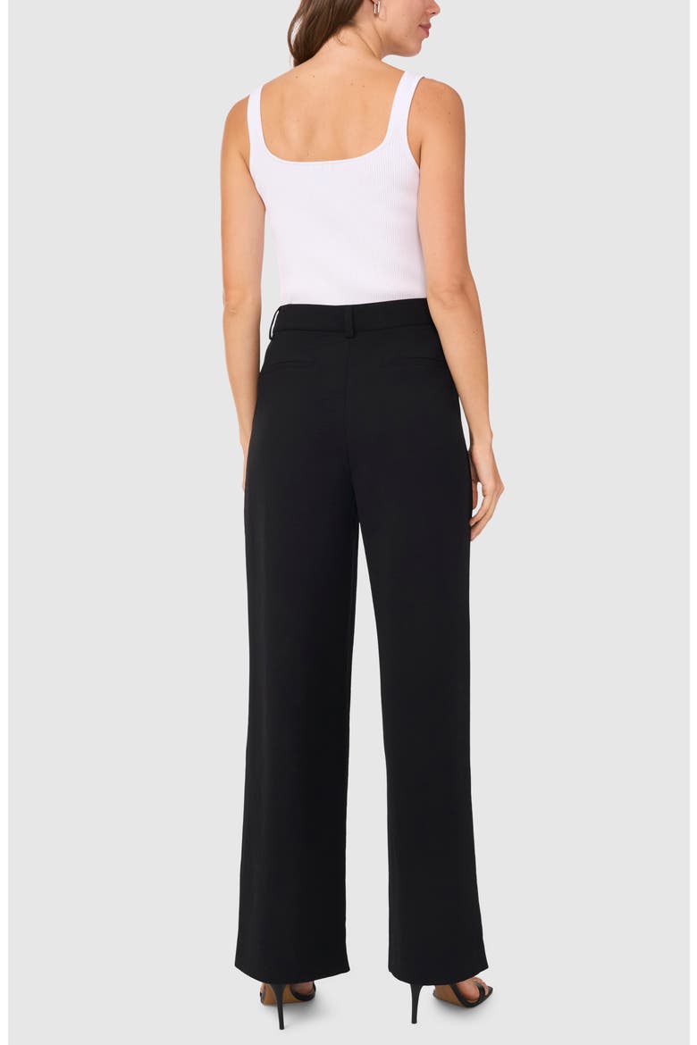 Pleated Straight Leg Pants, Alternate, color, RICH BLACK