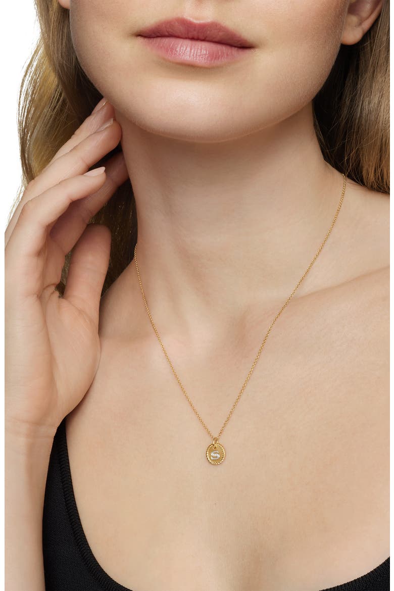 Cable Collectibles Diamond Initial Pendant Necklace, Alternate, color, S