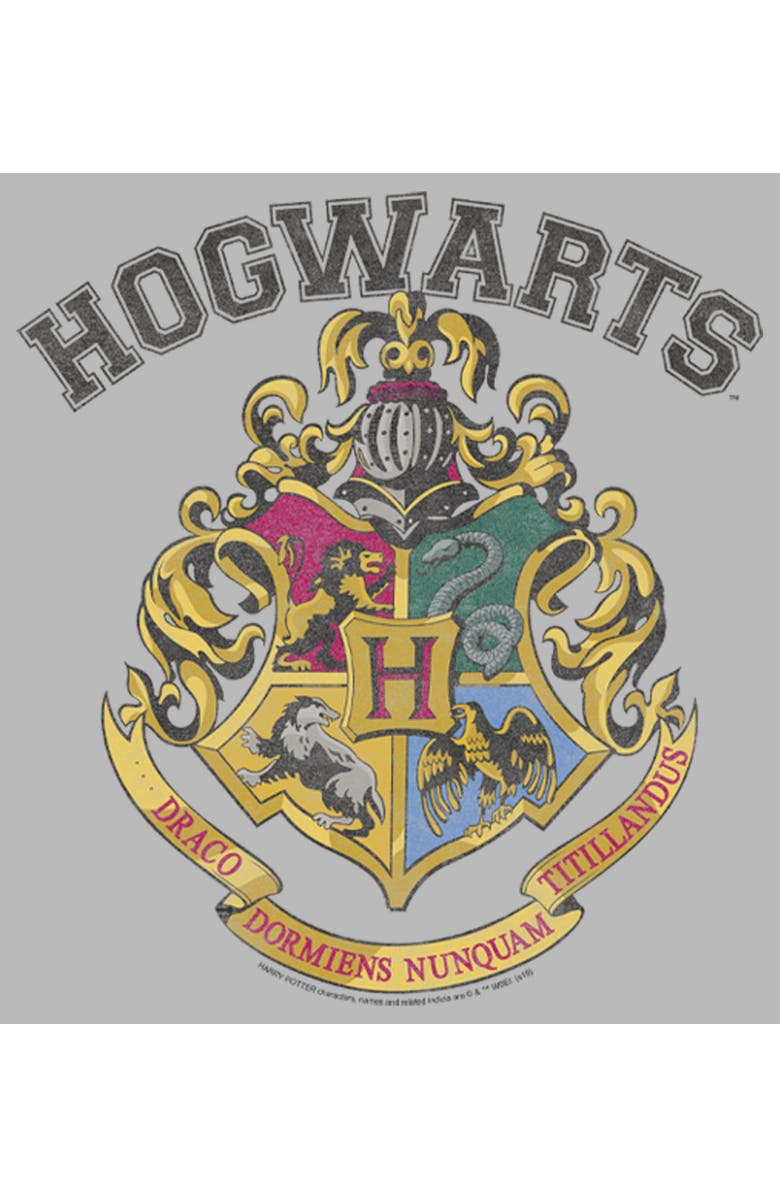 HARRY POTTER Junior's Harry Potter Vintage Hogwarts Crest  Graphic T-Shirt, Alternate, color, Athletic Heather