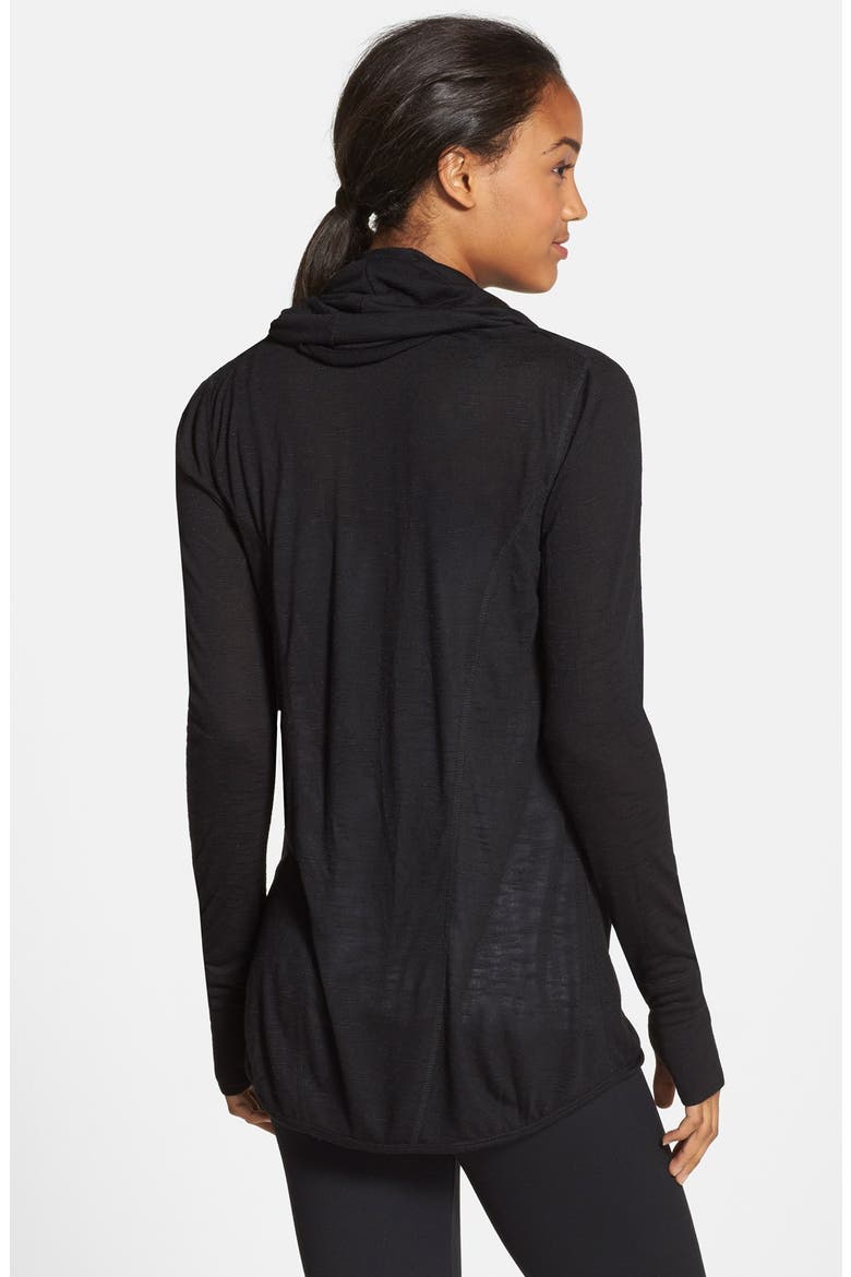 'Neo' Wraparound Cardigan, Alternate, color, BLACK