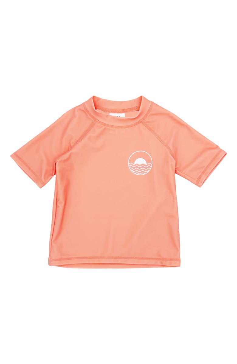 Feather 4 Arrow Icon Short Sleeve Rashguard, Main, color, Papaya