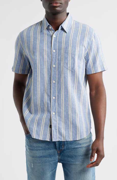 Rails Wilder Stripe Short Sleeve Hemp & Cotton Button-Up Shirt